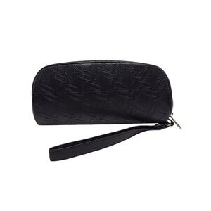 Black Oakley Logo Sunglasses Faux Leather Soft Zipper Case W/Wristlet Loop